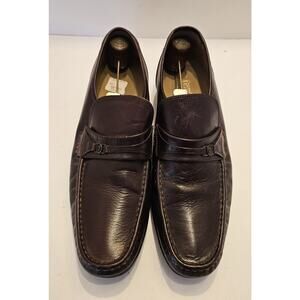 Vintage Mens French Shriner Loafer Cognac Brown Leather Shoes Sz 13M W/shoe Tree